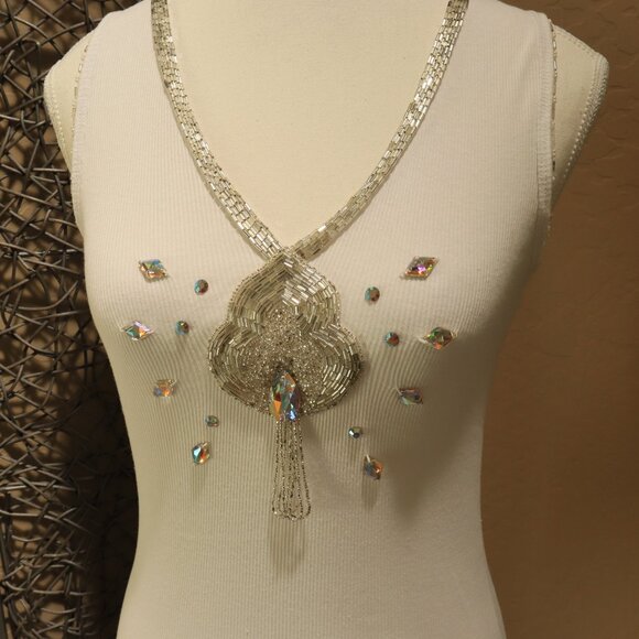 ABS by Allen Schwartz Embellished Rib Knit Tank Top - Picture 2 of 6